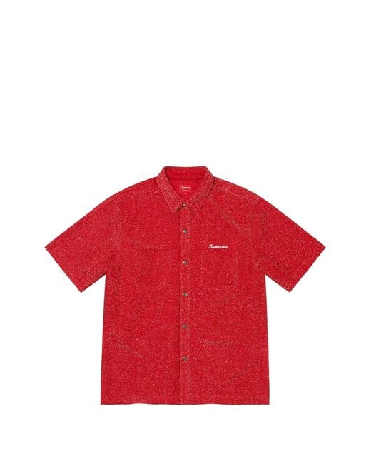 Supreme Red Lurex Short-Sleeve Shirt for men