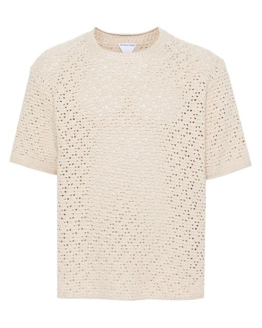 Short-sleeve knitted T-shirt Bottega Veneta pour homme en coloris Natural