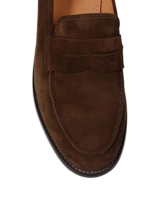 Alberto Fasciani Brown Brian Suede Penny Loafers for men