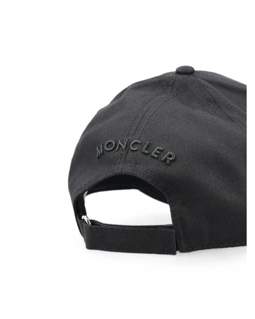 Moncler Black Logo-Patch Baseball Cap for men
