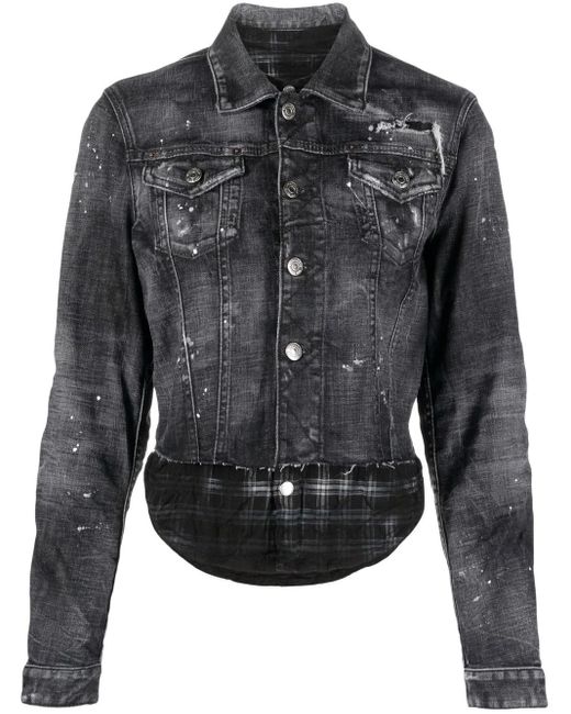 Veste En Jean À Effet Usé DSquared² en coloris Gray