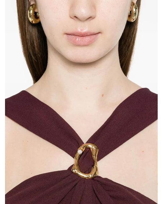 Forte_forte Purple Ring Strap Blouse