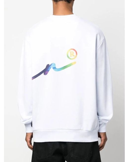 Philipp Plein White Signature Logo-Print Sweatshirt