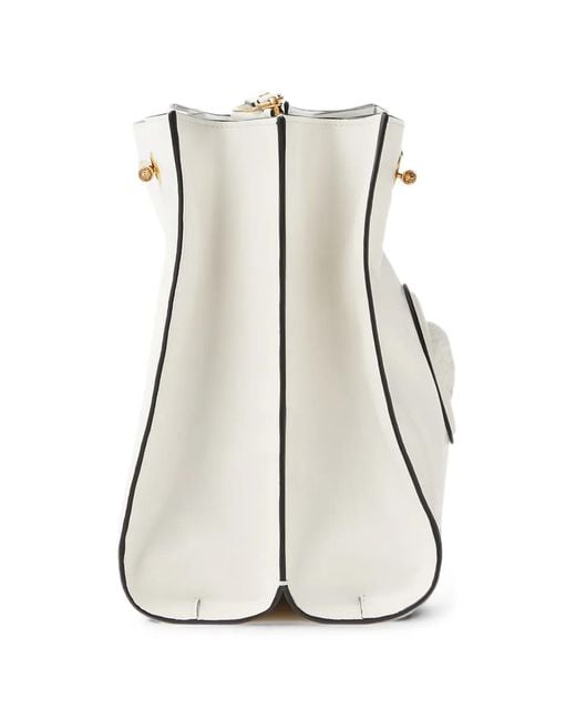 Versace White Cabine Leather Shoulder Bag