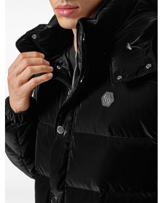 Philipp Plein Black Skull-print Quilted Jacket for men