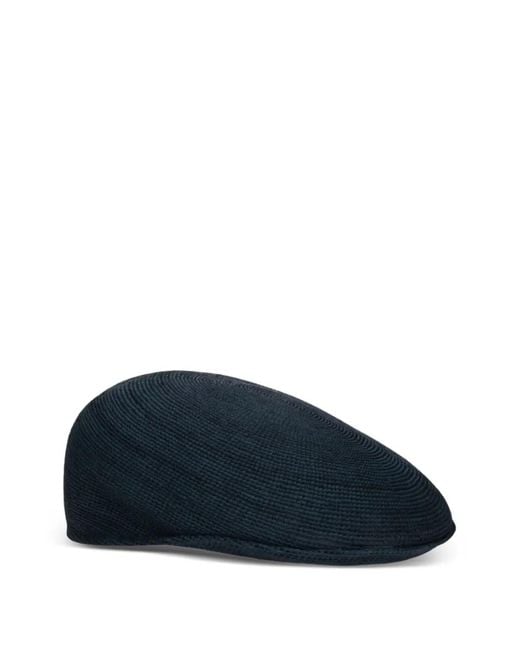 Borsalino Blue Woven Flat Cap for men