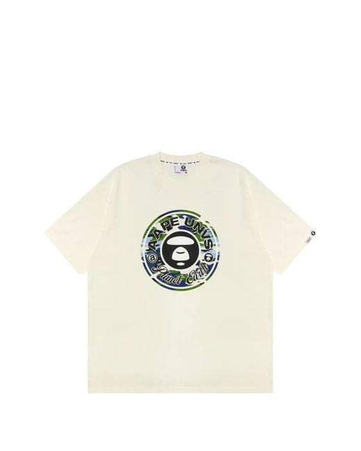 Aape By A Bathing Ape White Printed T-Shirt for men