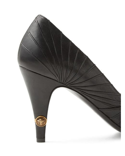 Versace Black Gianni Leather Pumps 90 Mm