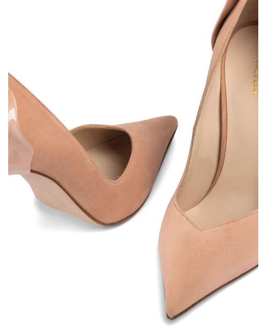 Le Silla White Petalo Suede Pumps