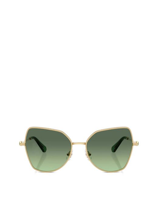Swarovski Green Geometric-Frame Sunglasses