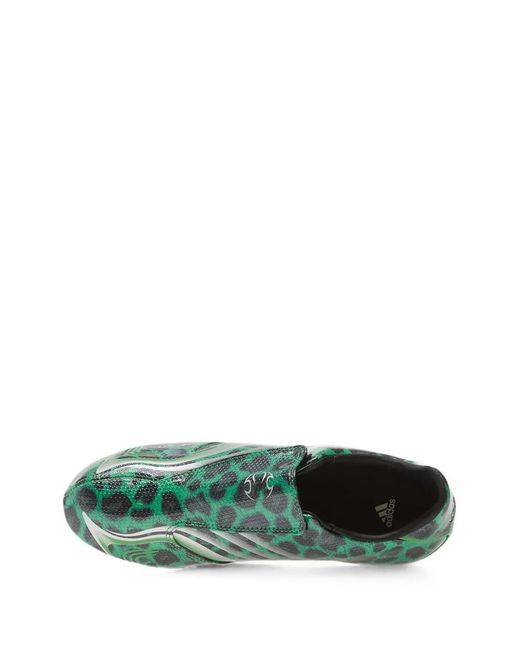 Adidas Green Taekwondo F50 Leopard-Print Sneakers