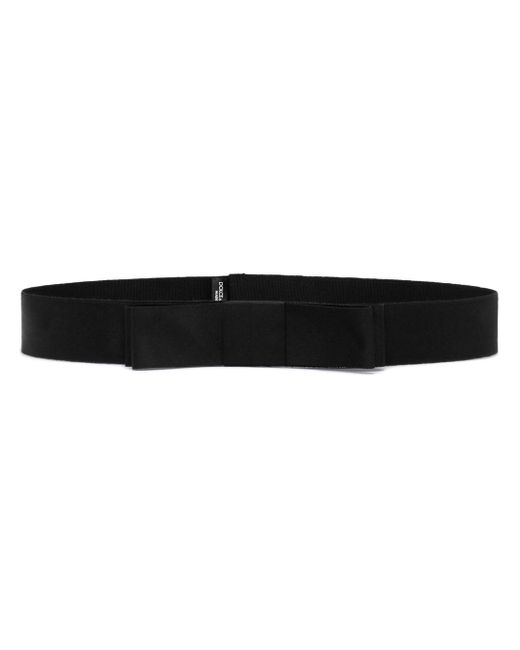 Dolce & Gabbana Black Bow-embellished Ribbon Belt