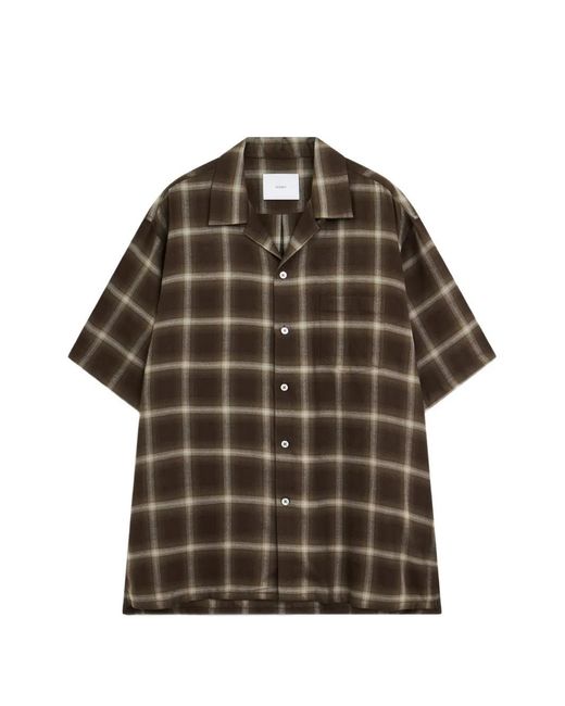 Ssstein Brown Check-Pattern Shirt for men