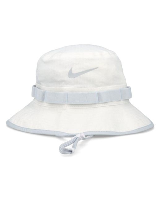 Nike White Logo-print Bucket Hat