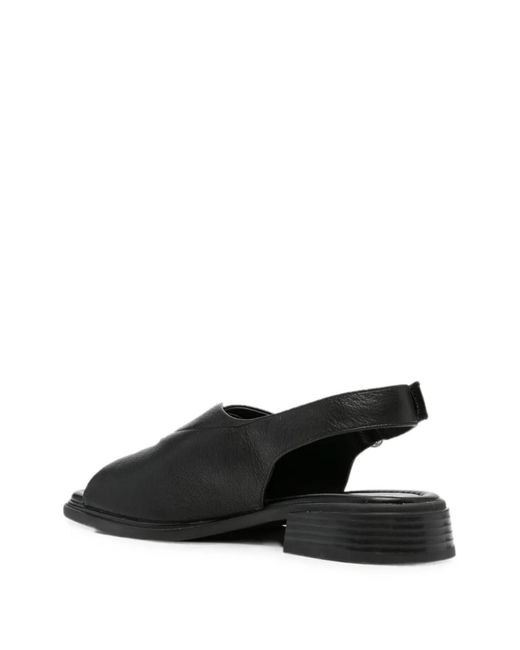 SERGIO MORETTI FIRENZE Black Touch-Strap Slingback Sandals