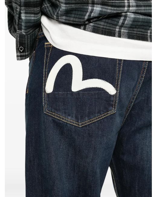 Vaqueros Con Efecto Degradado Evisu de hombre de color Blue