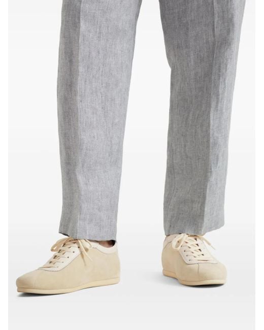 Brunello Cucinelli Natural Washed Suede Sneakers for men