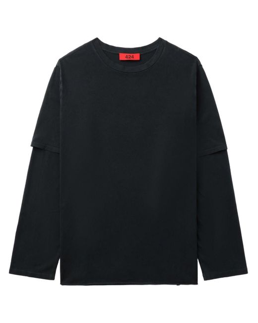 T-shirt en coton à design superposé 424 pour homme en coloris Black