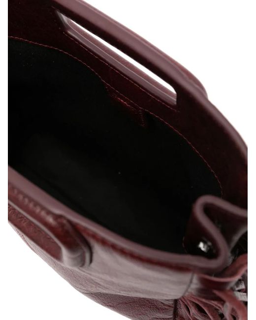 Maje Red M Fringed Leather Tote Bag