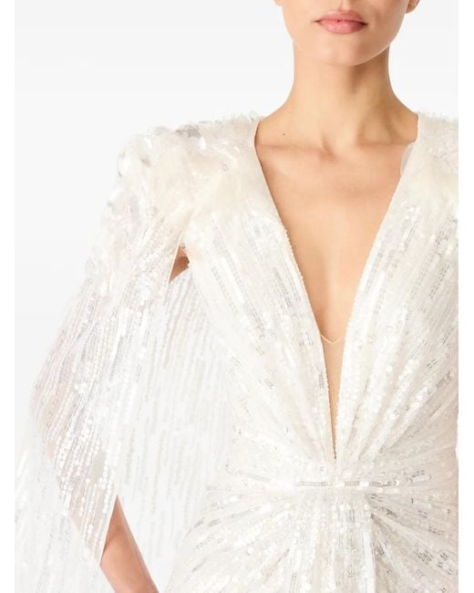 Jenny Packham White Lady Love Sequin-Embellished Mini Dress