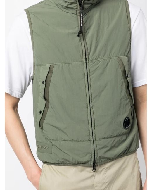 C P Company Green Zip-Up Padded Gilet for men