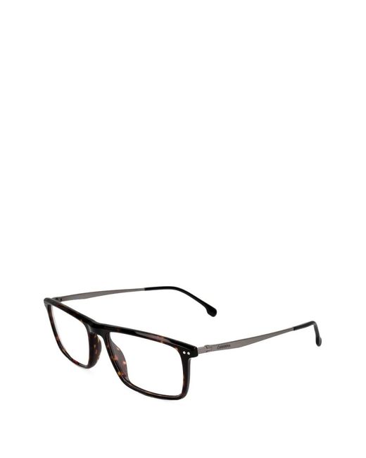 Carrera White Tortoiseshell-Effect Rectangle-Frame Glasses for men