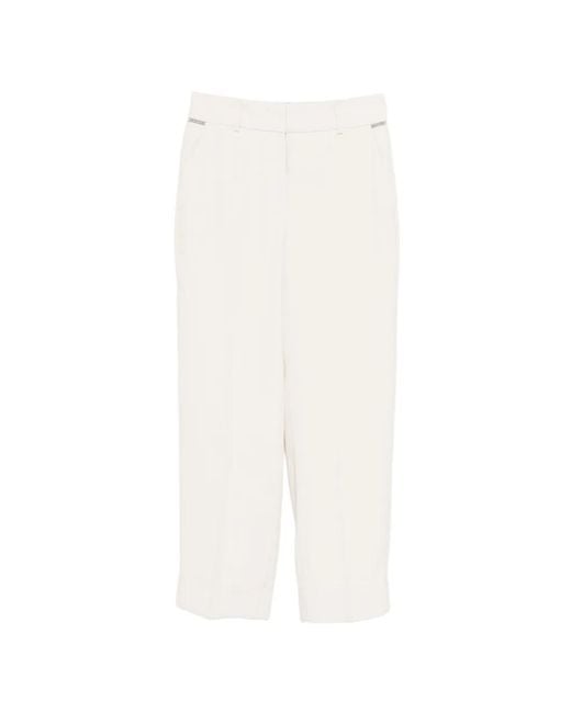 Peserico White Concealed Fastening Tailored Trousers