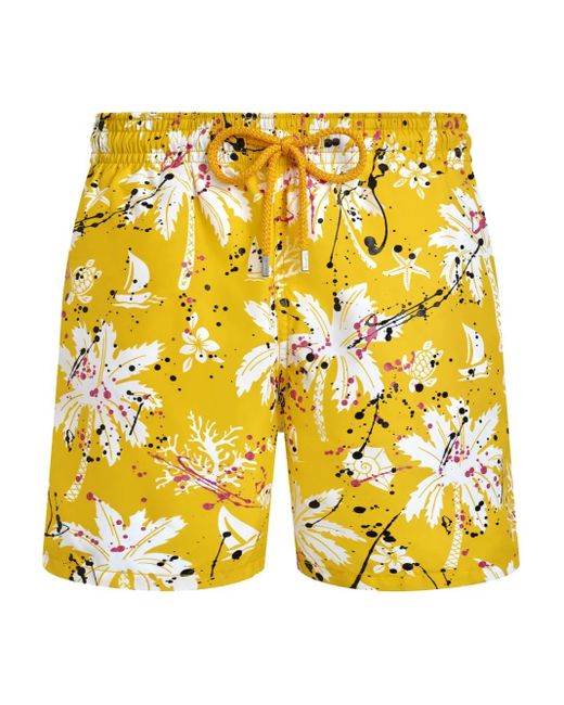 Vilebrequin Yellow Hawaii Splash Swim Shorts for men
