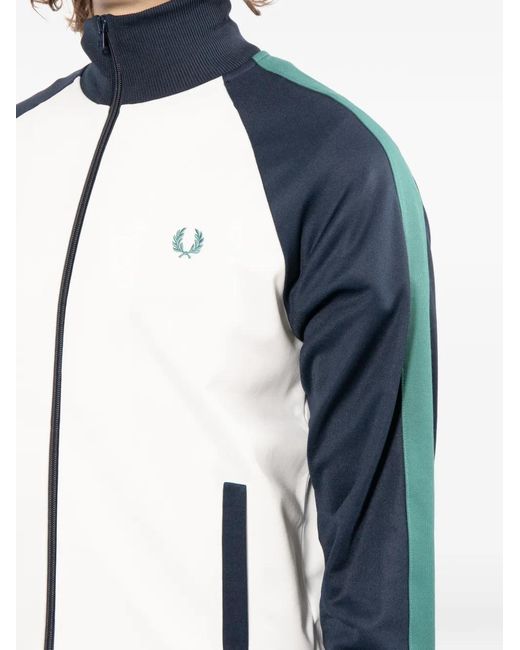 Fred Perry Blue Contrast-Sleeve Jacket for men