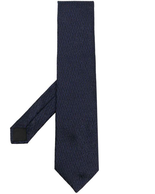 Lanvin Blue Geometric-jacquard Silk-blend Tie for men