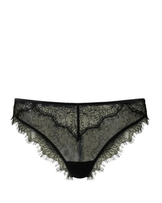 Twinset Gray Lace Tulle Brazilian Briefs