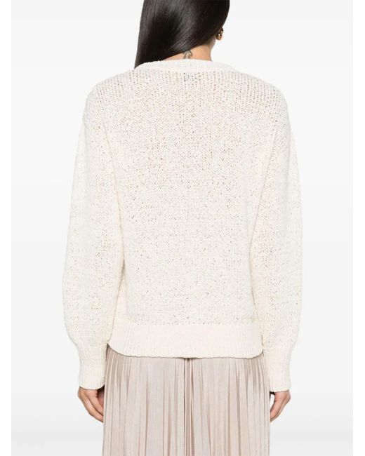 Boss Natural 3D-Knit Crew-Neck Jumper