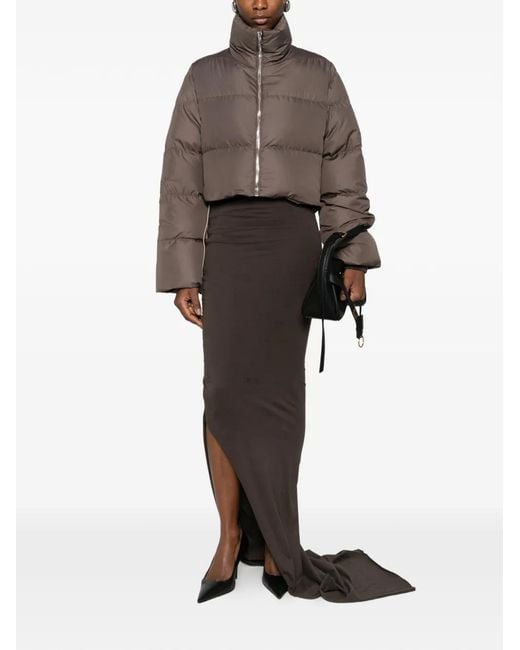 Moncler Brown Cropped Puffer Jacket