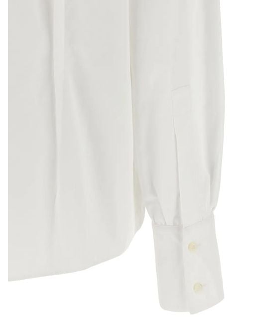 Prada White Bow-Ruffled Shirt