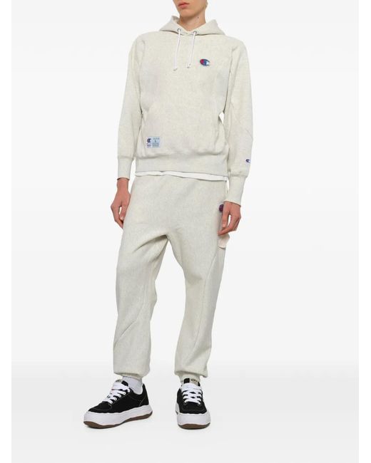Undercover White Logo-Patch Drawstring Hoodie for men