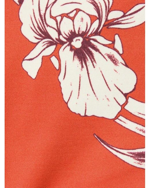 LaDoubleJ Red Floral-Print Bikini Top