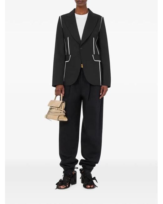 Moschino Black Piped Pleated-Back Jacket