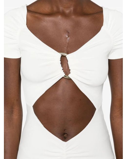 Patrizia Pepe White Cut Out-Detail Maxi Dress