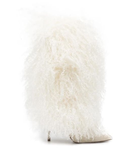Paris Texas White 105Mm Textured Boots