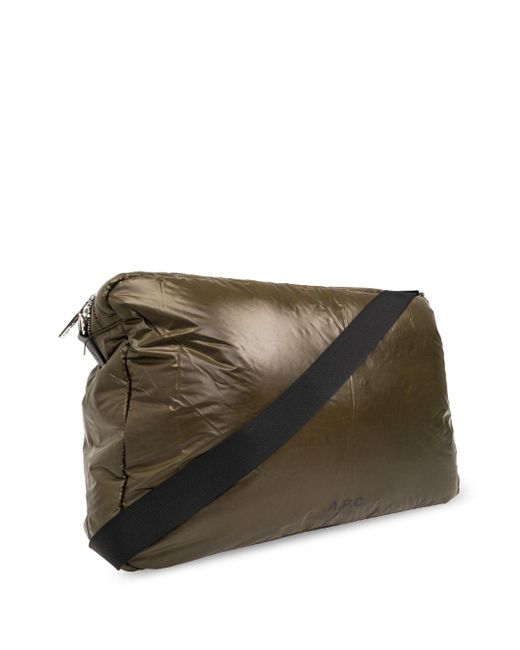 A.P.C. Brown Logo-print Padded Shoulder Bag for men