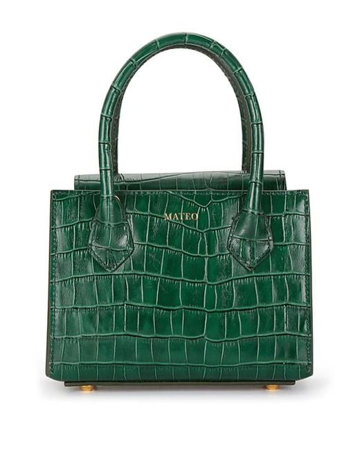 Mateo Green Diana Croc-Effect Leather Tote