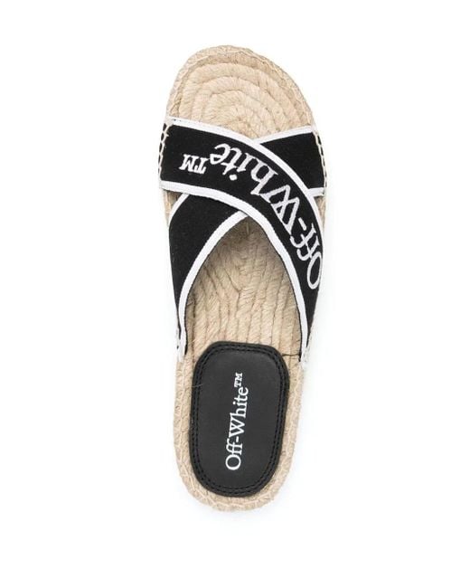 Off-White c/o Virgil Abloh Black Bookish Crossover Espadrille Sandals