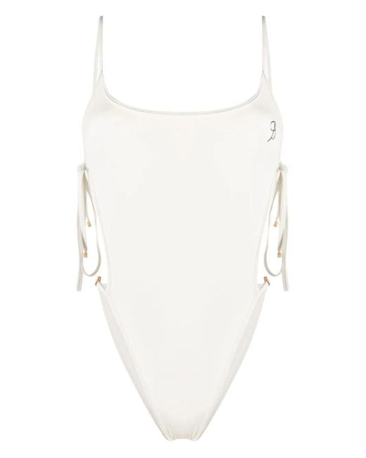 Blumarine White Open Tie Side Swimsuit