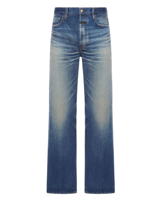 Fear Of God Blue Straight-Leg Cotton Jeans for men