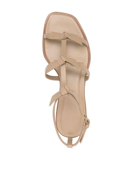 Alexandre Birman White Slim Lolita Leather Flat Sandals