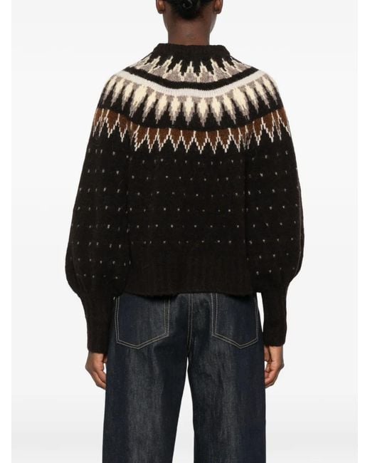 Yerse Black Gemusterter Pullover