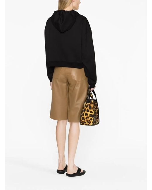 Stella McCartney Black Logo-Print Cropped Cotton Sweatshirt