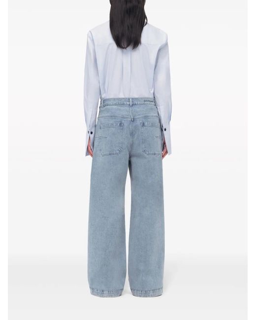 Another Tomorrow Blue Wide-Leg Jeans