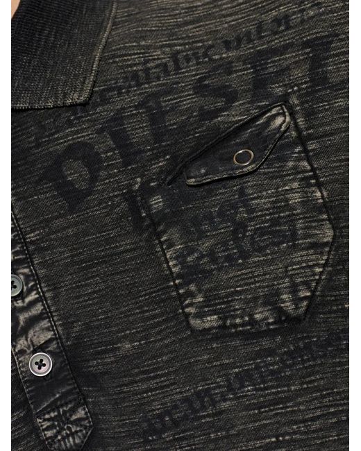 DIESEL Black T-Ardy Logo-Print Polo Shirt for men