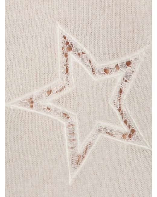 LoveShackFancy White Pull À Étoiles En Dentelle